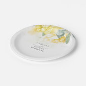イエローフローラウォーター結婚カラーの紙プレート ペーパープレート (アングル)