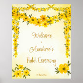 イエローフローラガーラン結婚ズインディアンのハルディwelcom ポスター (正面)