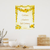 イエローフローラガーラン結婚ズインディアンのハルディwelcom ポスター (キッチン)