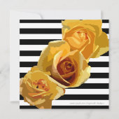 イエローフローラグリッターストライプ誕生日招待状 招待状 (裏面)