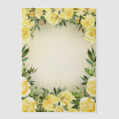 イエローフローラグリーン金ゴールドグリッターベラム結婚ズ ベラム紙招待状 (正面)