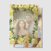 イエローフローラグリーン金ゴールドグリッターベラム結婚ズ ベラム紙招待状 (オフセット (カップル))