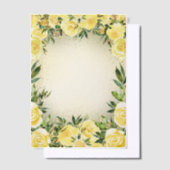 イエローフローラグリーン金ゴールドグリッターベラム結婚ズ ベラム紙招待状 (オフセット)