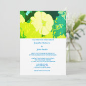 イエローフローラグリー葉ンブルーアートボホ結婚ーズ 招待状 (スタンド正面)