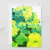 イエローフローラグリー葉ンブルーアートボホ結婚ーズ 招待状 (裏面)