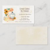 イエローフローラケーキベイカービジネスカード 名刺 (正面/裏面)