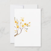 イエローフローラシンプルウェディングRSVP 出欠カード (裏面)