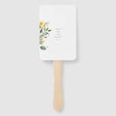 イエローフローラシンプル金ゴールド文字 ハンドファン (裏面)