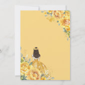 イエローフローラスイート16誕生日プリンセスクラウン 招待状 (裏面)