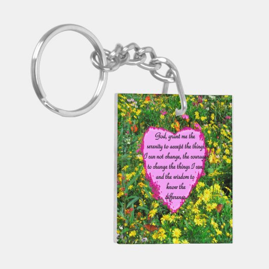 イエローフローラセレニティ祈りの言葉写真 キーホルダー (正面左)