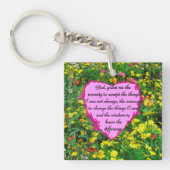 イエローフローラセレニティ祈りの言葉写真 キーホルダー (正面)