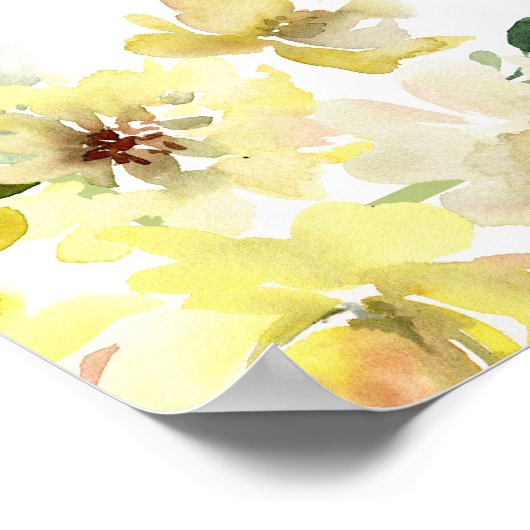 イエローフローラセージ緑結婚の夏の歓迎 ポスター (角)