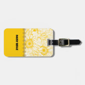 イエローフローラデイジーラゲージタグ ラゲッジタグ (正面横)