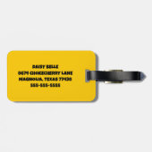 イエローフローラデイジーラゲージタグ ラゲッジタグ (裏面横)