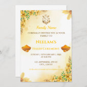 イエローフローラハルディセレモニー招待状 招待状 (正面/裏面)