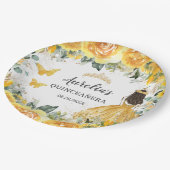 イエローフローラバターフライズプリンセスキンセアニェラ  ペーパープレート (アングル)