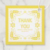 イエローフローラパペルピカドありがとう赤ちゃんシャワー フェイバータグ (裏面)