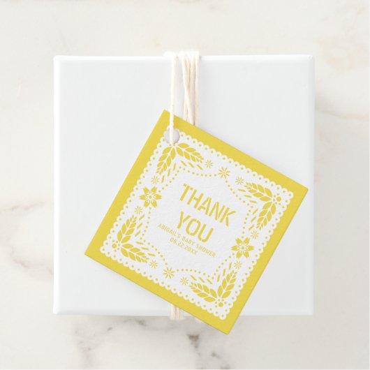 イエローフローラパペルピカドありがとう赤ちゃんシャワー フェイバータグ (インサイチュ)