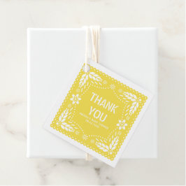 イエローフローラパペルピカドありがとう赤ちゃんシャワー フェイバータグ