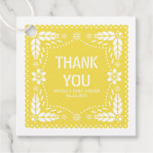イエローフローラパペルピカドありがとう赤ちゃんシャワー フェイバータグ (正面)