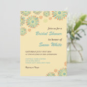 イエローフローラブライダルシャワー及び結婚式招待状 招待状 (スタンド正面)