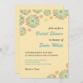 イエローフローラブライダルシャワー及び結婚式招待状 招待状 (正面/裏面)