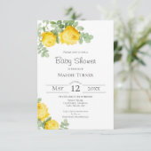 イエローフローラベビーシャワー招待状 招待状 (スタンド正面)