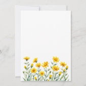 イエローフローラボホシック野草赤ちゃんシャワー 招待状 (裏面)