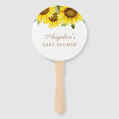 イエローフローラボホヒマワリ赤ちゃんシャワー ハンドファン (正面)