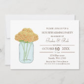 イエローフローラメイスンジャー引っ越し祝いパーティー招待状 招待状 (正面)