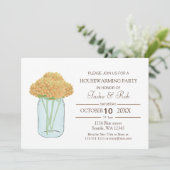 イエローフローラメイスンジャー引っ越し祝いパーティー招待状 招待状 (スタンド正面)