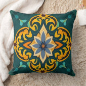イエローフローラモザイク装飾用クッション クッション (ブランケット)