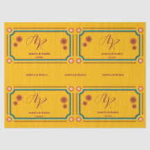 イエローフローラモノグラムイニシャルインディアン結婚ズ