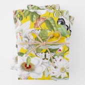 イエローフローララッピング紙アマリリスプリント ラッピングペーパーシート (インサイチュ)