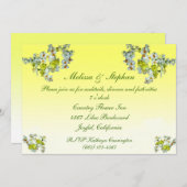 イエローフローラルウェディングレセプション 招待状 (正面/裏面)
