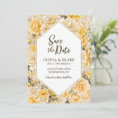 イエローフローラルウェディング セーブザデート (スタンド正面)