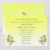 イエローフローラルウェディング 招待状 (正面/裏面)