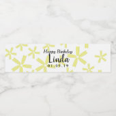 イエローフローラルデイジー誕生日 ペットボトルラベル (シングルラベル)