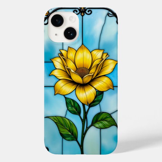 イエローフローラルデイリーフォン保護スタイル Case-Mate iPhoneケース (裏面)