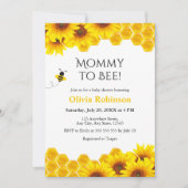 イエローフローラルハニカム マミー・トゥ・ビー ベイビーシャワー 招待状 (正面)