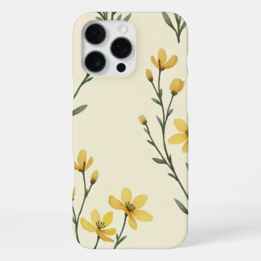 "イエローフローラルフォンケース iPhoneケース (裏面)