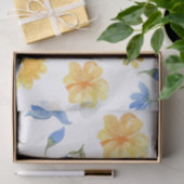 イエローフローラルブルータイル イタリアンデコパージュ 薄葉紙 (ギフト)