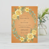 イエローフローラルボタニカルウェディング 招待状 (スタンド正面)