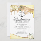 イエローフローラル法科大学卒業パーティー 招待状 (正面)