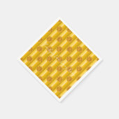 イエローフローラル スタンダードカクテルナプキン (角)