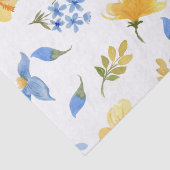 イエローフローラル 青タイル イタリアンデコパージュ 薄葉紙 (詳細)