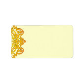 イエローフローラヴィンテージアート空白の住所 シール (正面)