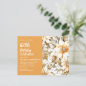 イエローフローラ女子100誕生日 インビテーションポストカード (スタンド正面)