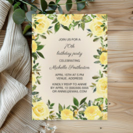 イエローフローラ女子70歳の誕生日パーティー 招待状