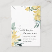 イエローフローラ新品マムギフトネックレス表示カード プレイスカード (正面)